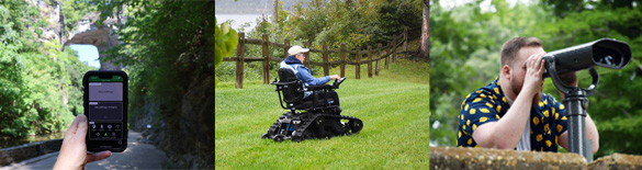 右耳应用程序、全地形轮椅、Enchroma 取景器