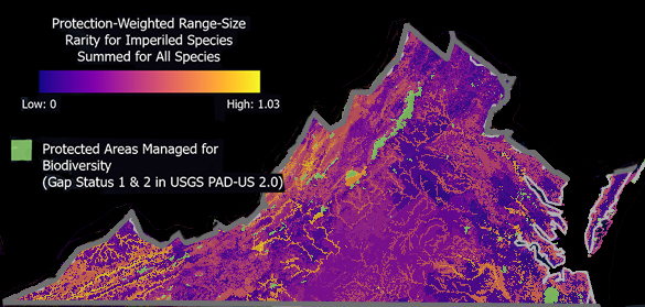 标有弗吉尼亚州的地图