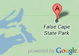 谷歌地图缩略图显示了 False Cape State Park 的位置