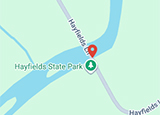 Google map thumbnail showing Hayfields State Park's location Google map thumbnail showing Hayfields State Park's location