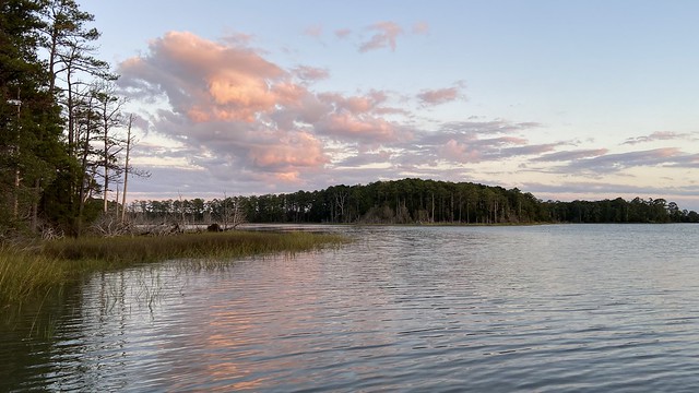 Catching sunset at Machicomoco State Park after getting my yurt set up. Photo by Haley Rodgers. 