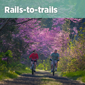 超级按钮,用于从铁轨到小径的骑行