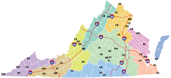 Virginia State Parks map
